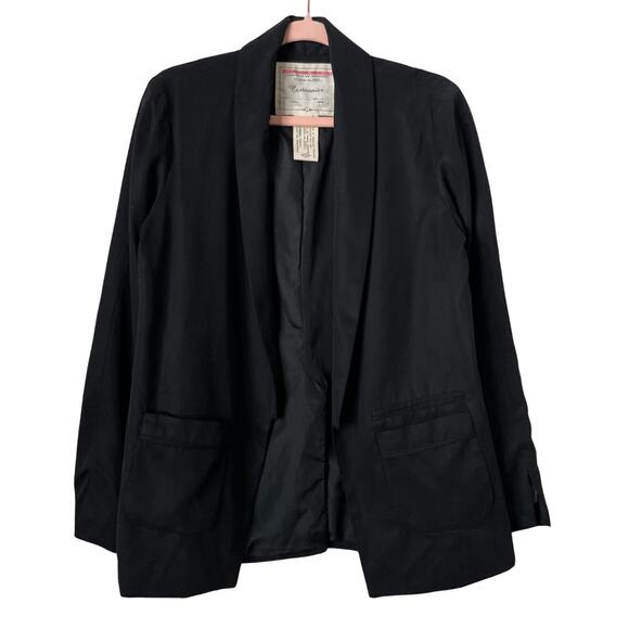 Anthropologie Cartonnier Blazer Womens Size 6 Black Open Front Business Office - Picture 1 of 10